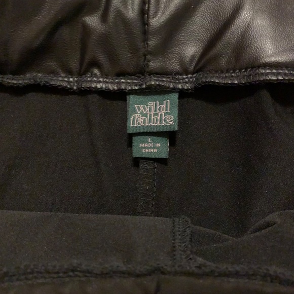 Slit Front Faux Leather Flare Pants - Picture 3 of 6